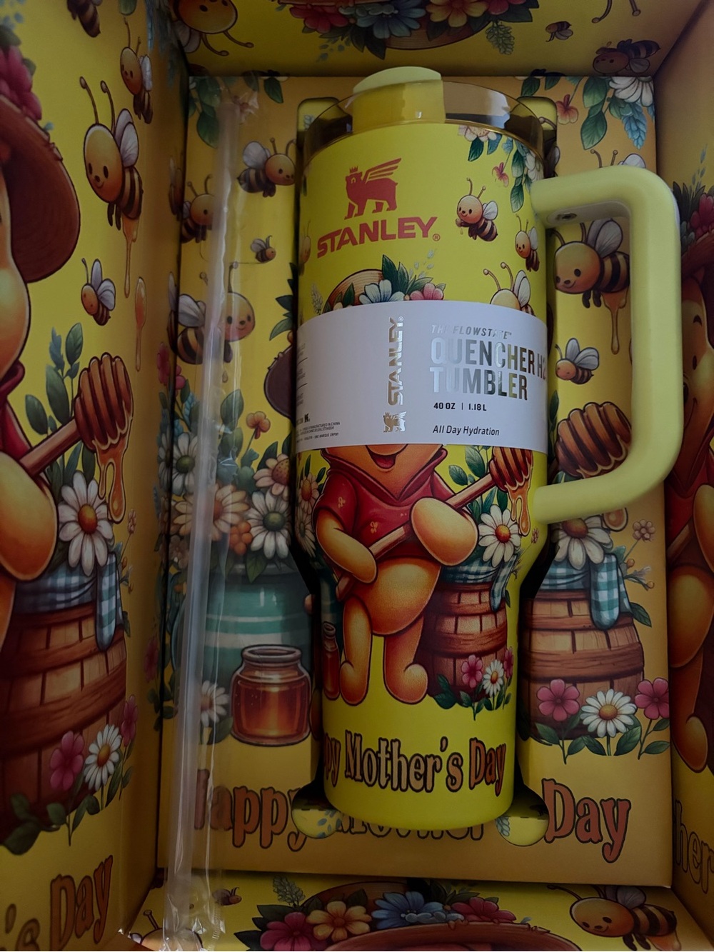Stanley Yellow Winnie the Pooh Quencher Tumbler with Handle